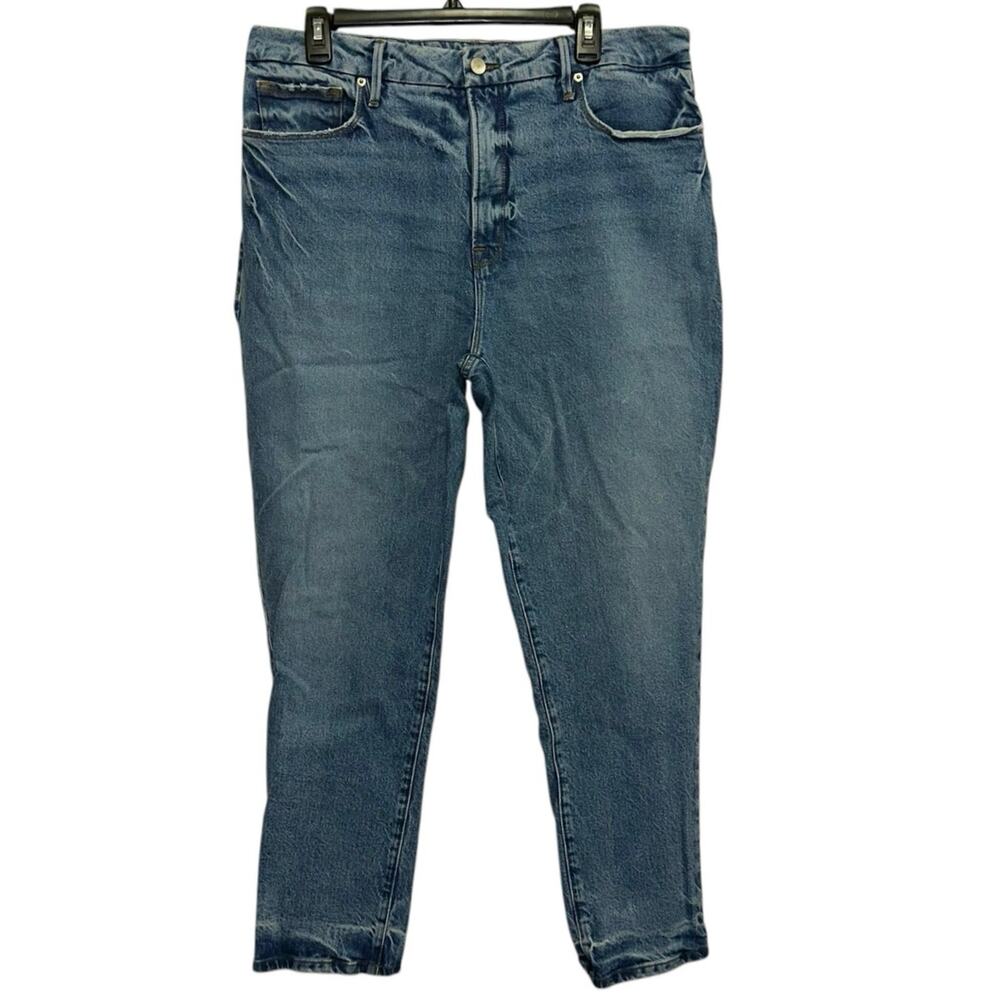 Good‎ American The Weekender Jeans Women's 14/32 Indigo Stretch Denim